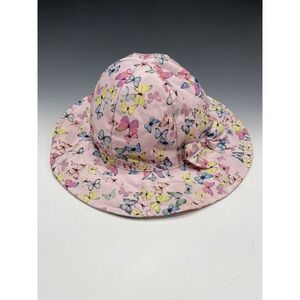 H&M Hat  1 1/2 - 4 Y Girls Bucket Hat Sun Pink Butterflies Bow Kids